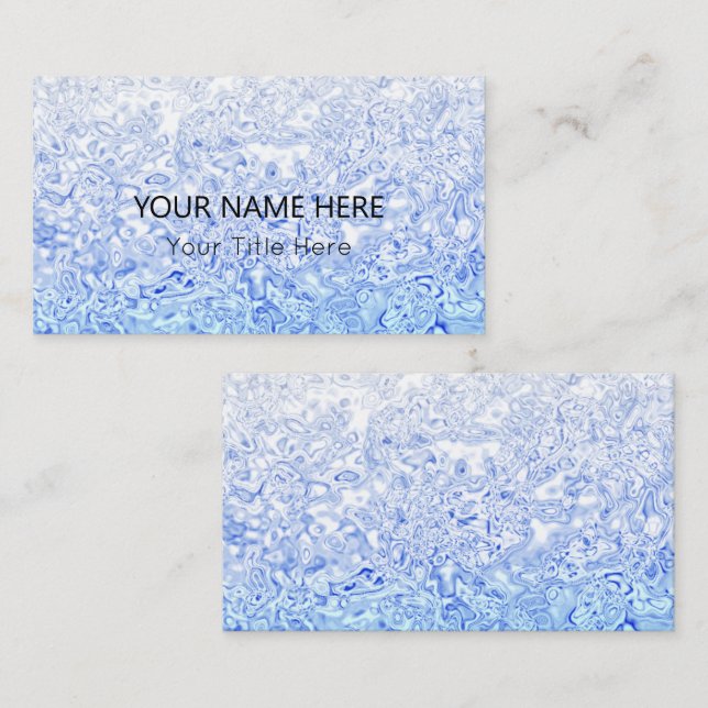 Carte de visite de texture bleue personnalisée (Devant / Derrière)