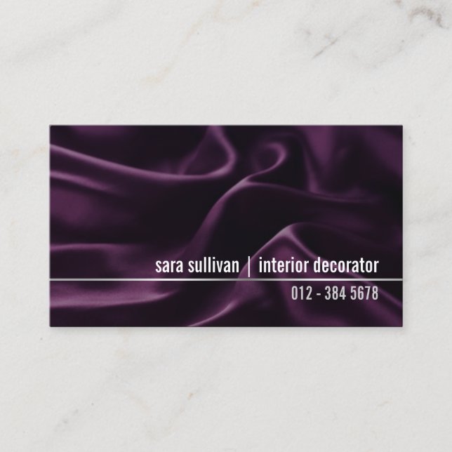 Carte de visite de texture de soie décorateur inté (Devant)