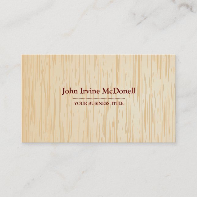Carte de visite de texture en bois clair (Devant)