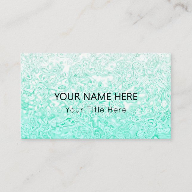 Carte de visite de texture Turquoise personnalisée (Devant)