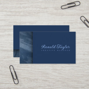 Carte de visite de texture velours bleu moderne