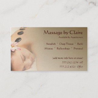 Carte de visite de thérapie de massage