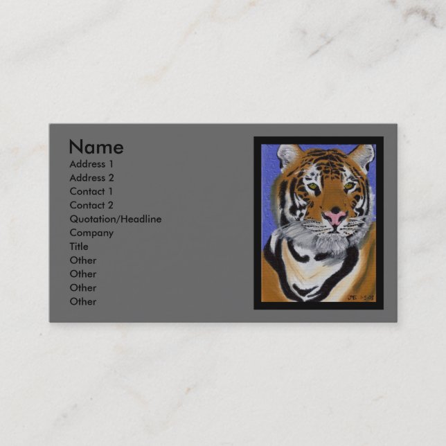 Carte de visite de tigre (Devant)