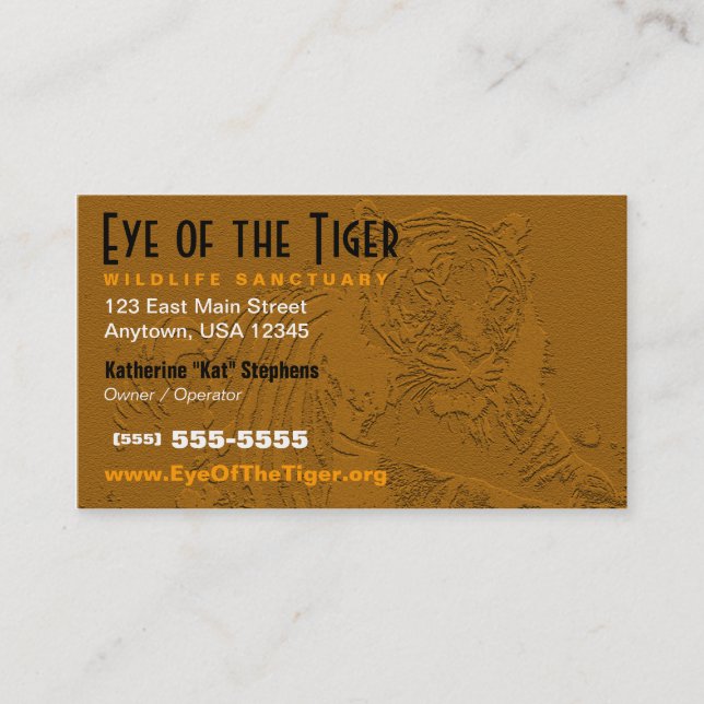 Carte de visite de tigre (Devant)