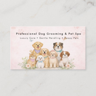 Carte de visite de toiletteur pour chiens à l'aqua