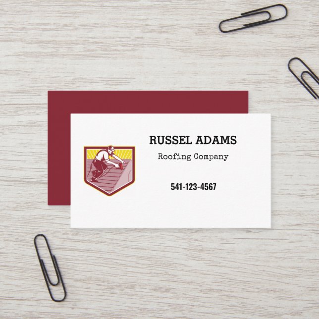 Carte de visite de toiture simple (Devant/Arrière en situation)