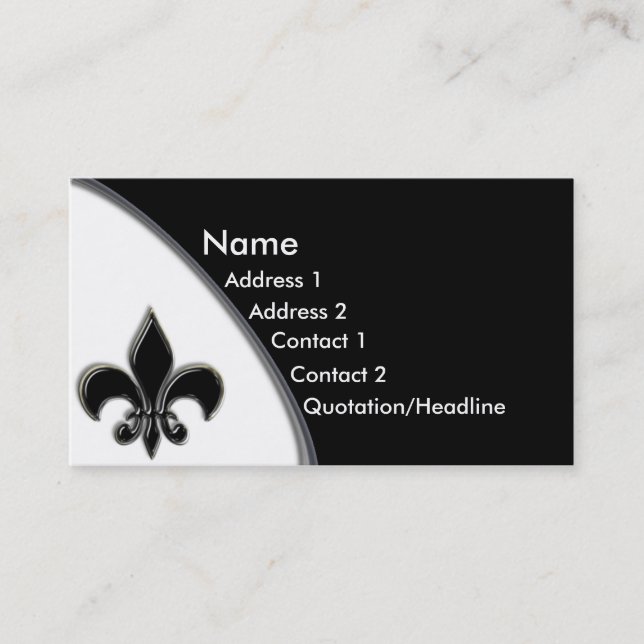 Carte de visite de ton de KRW Black Fleur De Lis (Devant)