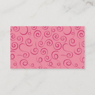 Carte de visite de tourbillons roses