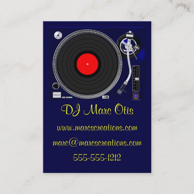 Carte de visite de Tourne-disque DJ (Devant)