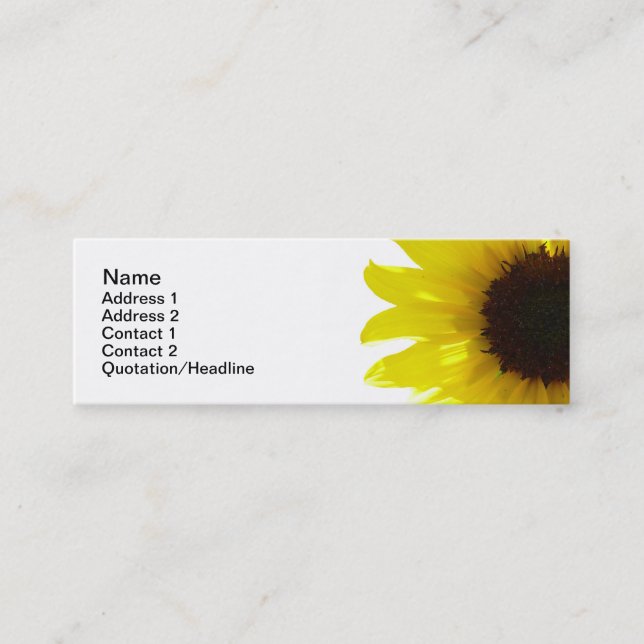 Carte de visite de tournesol (Devant)
