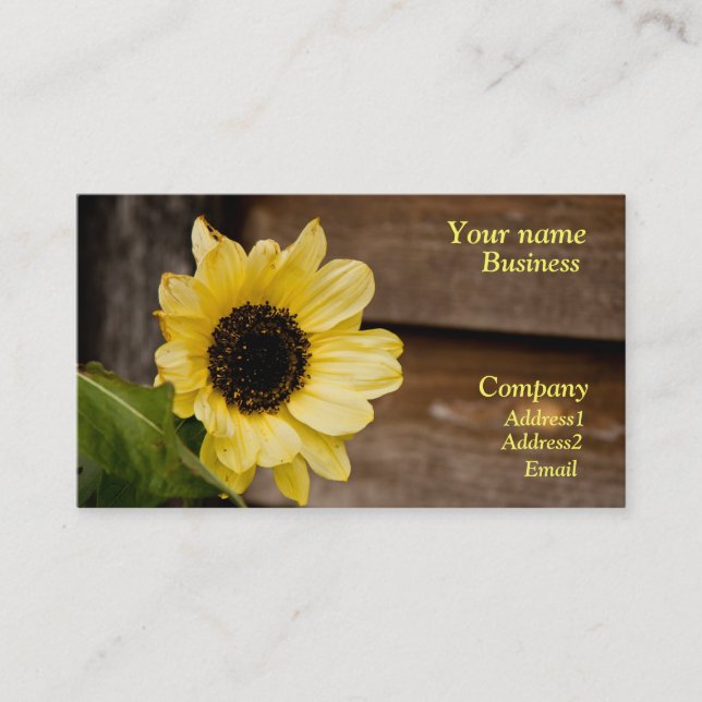 Carte de visite de tournesol (Devant)