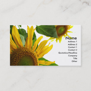 Carte de visite de tournesol