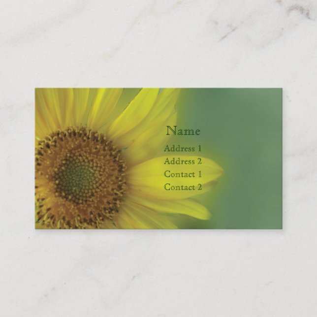 Carte de visite de tournesol (Devant)