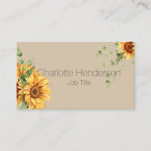 Carte de visite de tournesol minimal