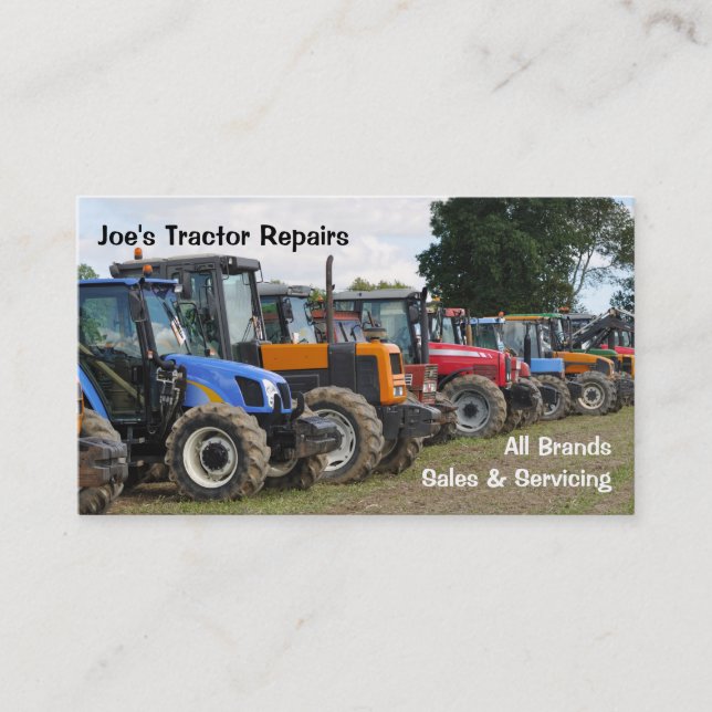 Carte de visite de tracteurs agricoles (Devant)