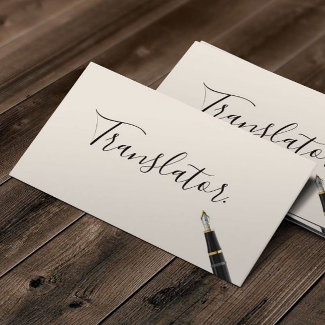 Carte de visite de traduction de script manuscrit  (Créateur téléchargé)