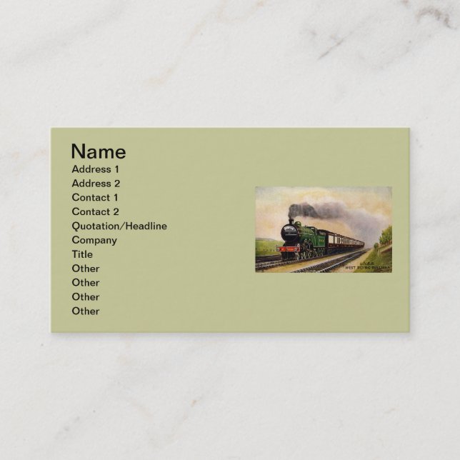 Carte de visite de train à vapeur (Devant)