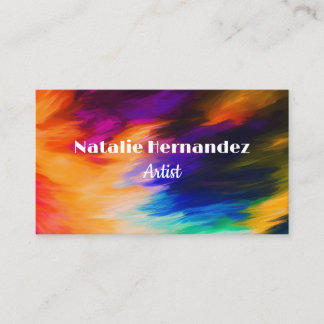 Carte de visite de traits de brosse abstrait color