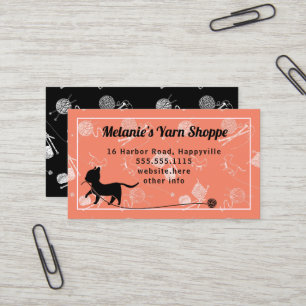 Carte de visite de Tricot de chat de magasin de fi