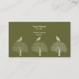 Carte de visite de trois oiseaux d'arbre