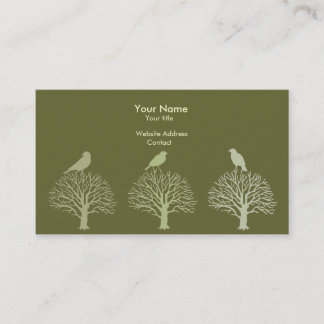 Carte de visite de trois oiseaux d'arbre