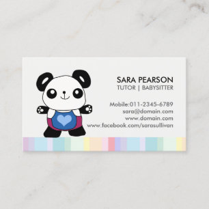 Carte de visite de tuteur Panda Mignon