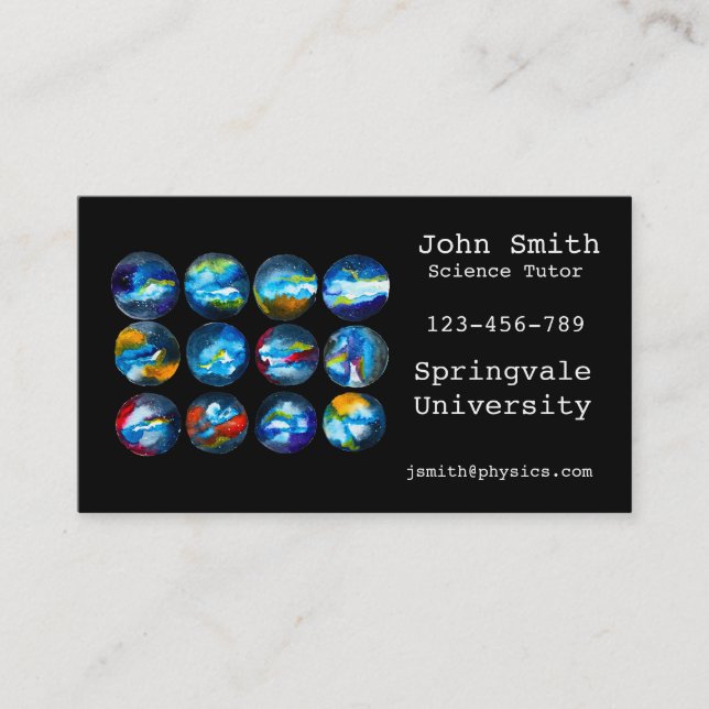 Carte de visite de tuteur scientifique (Devant)