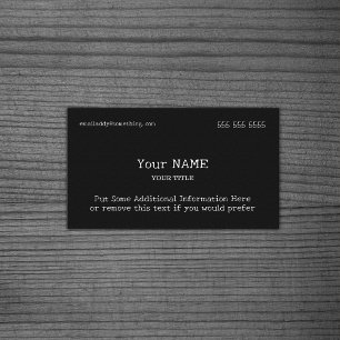 Carte de visite de type traditionnel noir