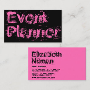 Carte de visite de typographie rose et noire