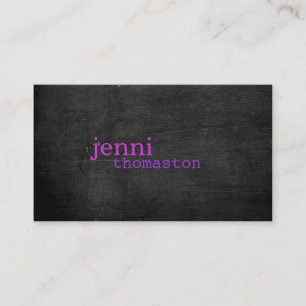 Carte de visite de typographie violet en bois noir