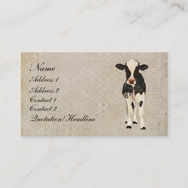 Carte de visite de vache à onyx et à (Devant)
