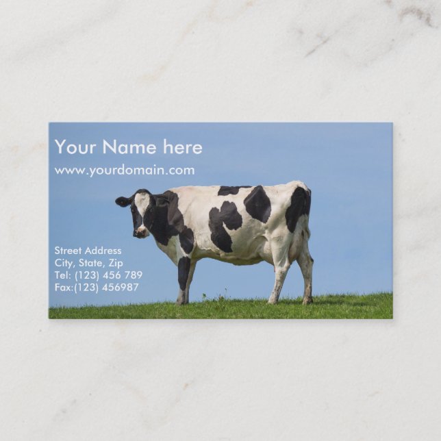 carte de visite de vache laitière (Devant)