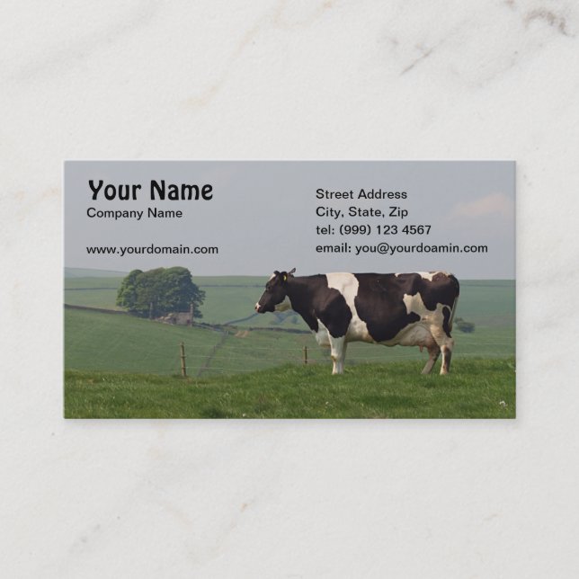 Carte de visite de vache laitière (Devant)