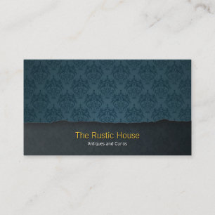 Carte de visite de vente au détail Blue Damask Tea