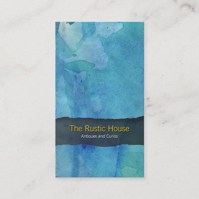 Carte de visite de vente au détail Rustic Blue Wat (Devant)