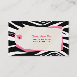 Carte de visite de vente au détail Zebra Print & S