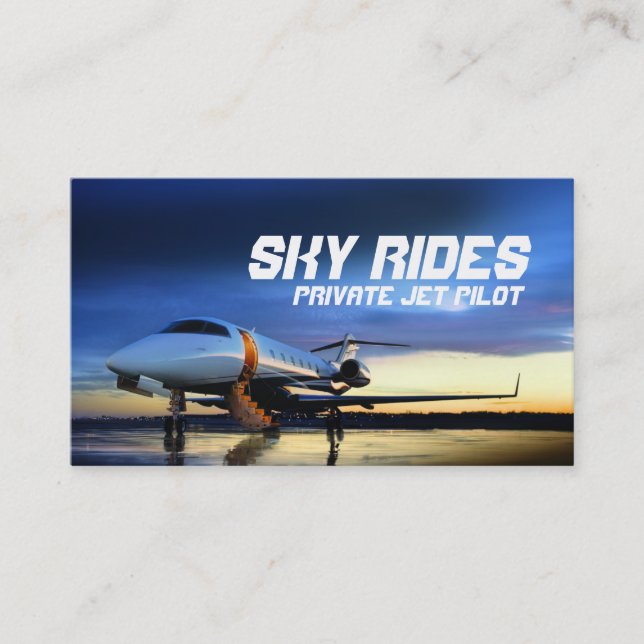 Carte de visite de vente de pilote d'avion à réact (Devant)