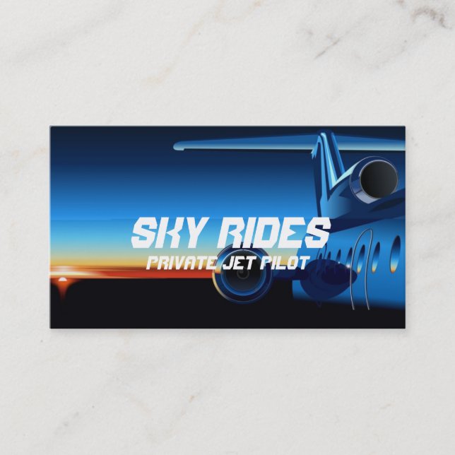 Carte de visite de vente de pilote d'avion à réact (Devant)