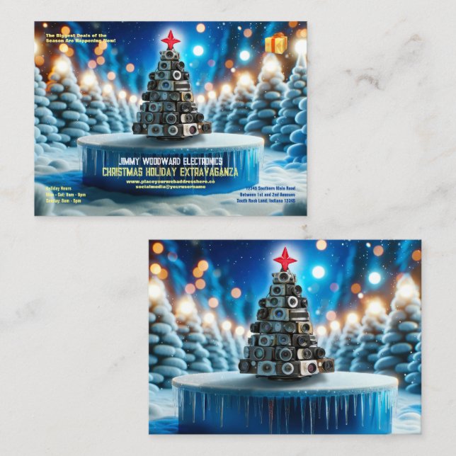 Carte de visite de vente électronique de Noël (Devant / Derrière)