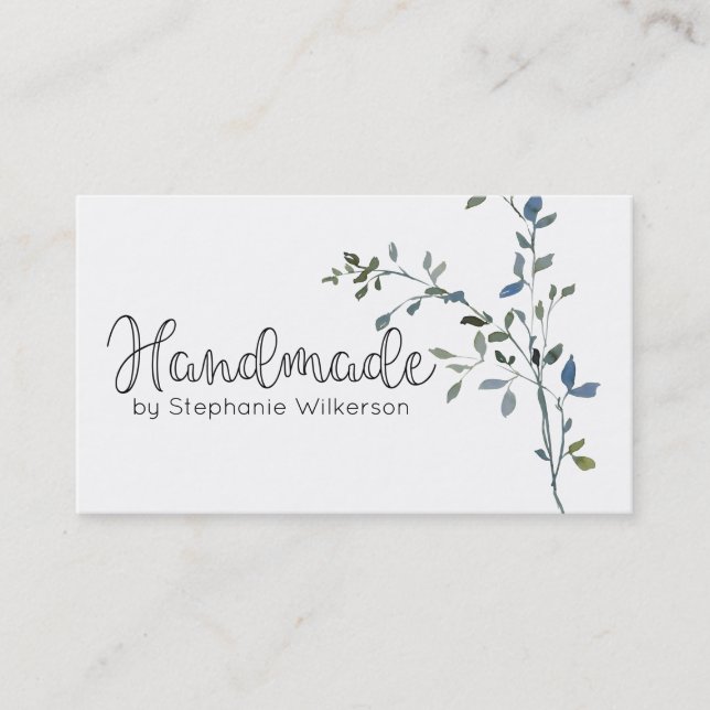 Carte de visite de verdure simple fait main (Devant)