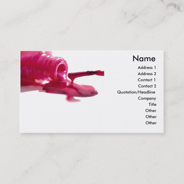 Carte de visite de vernis à ongles (Devant)