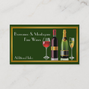 Carte de visite de vert de vin fin