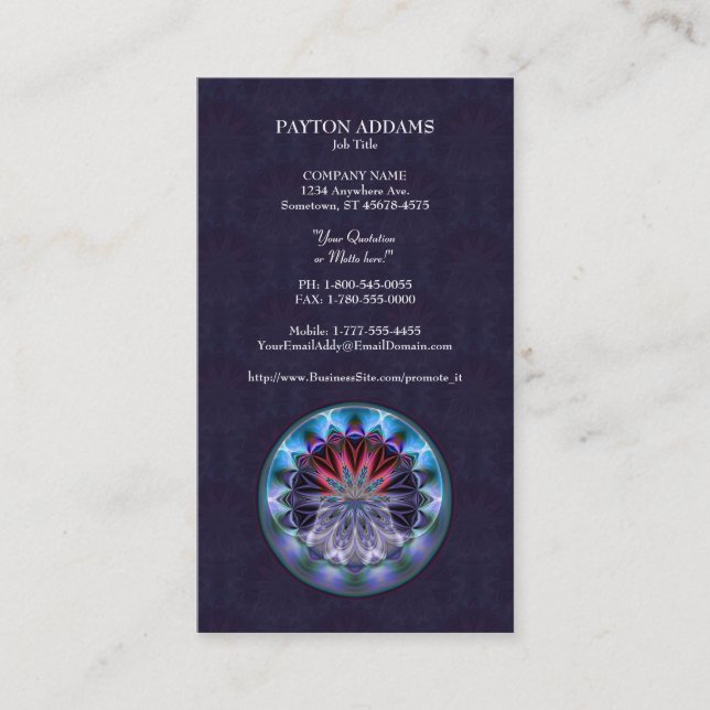 Carte de visite de verticale de mandala d'IceFire (Devant)