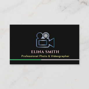 Carte de visite de vidéaste photo professionnel