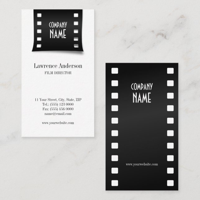 Carte de visite de Videographer de bande de film (Devant / Derrière)