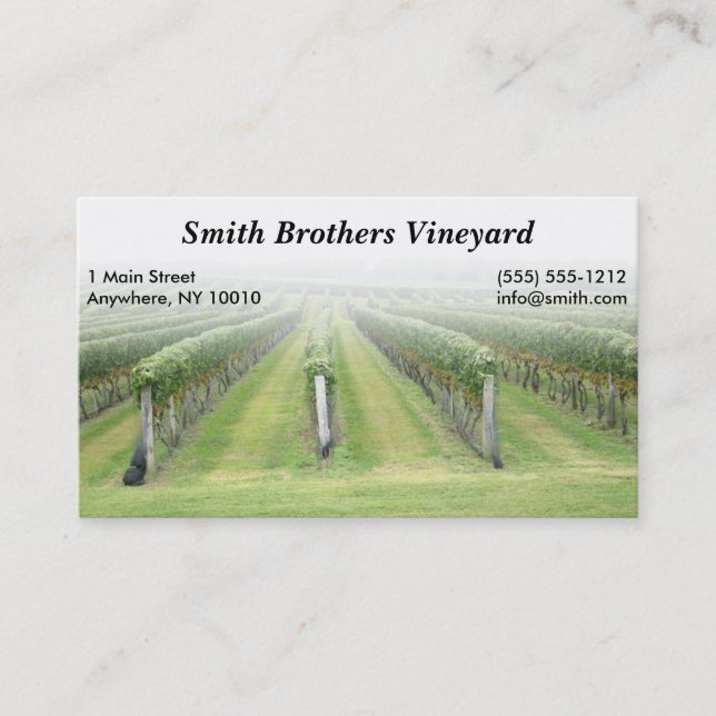 Carte de visite de vignoble (Devant)