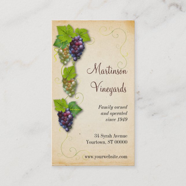 Carte de visite de vignoble (Devant)