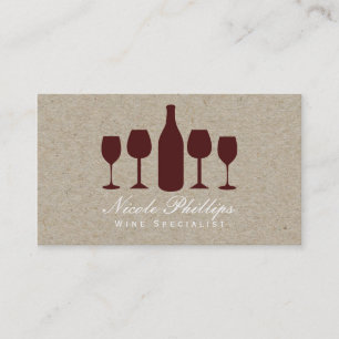 Carte de visite de vignoble Verres à vin & Bouteil