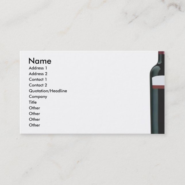 Carte de visite de vin (Devant)
