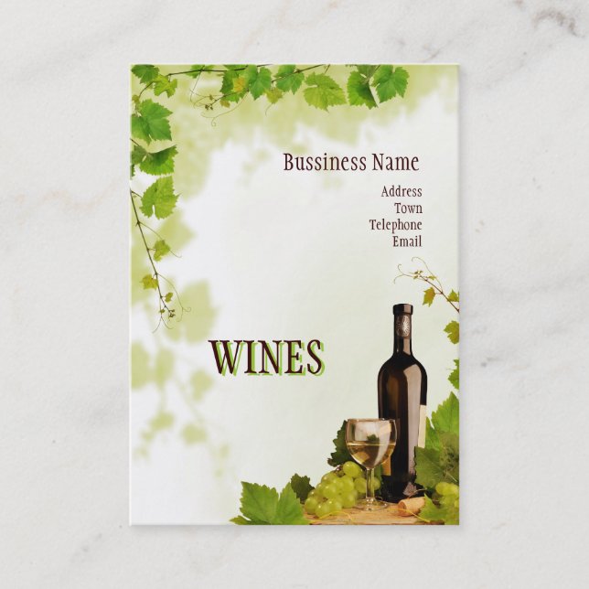 Carte de visite de vins (Devant)